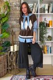 Zeta Otto Argyle Tank Chocolate